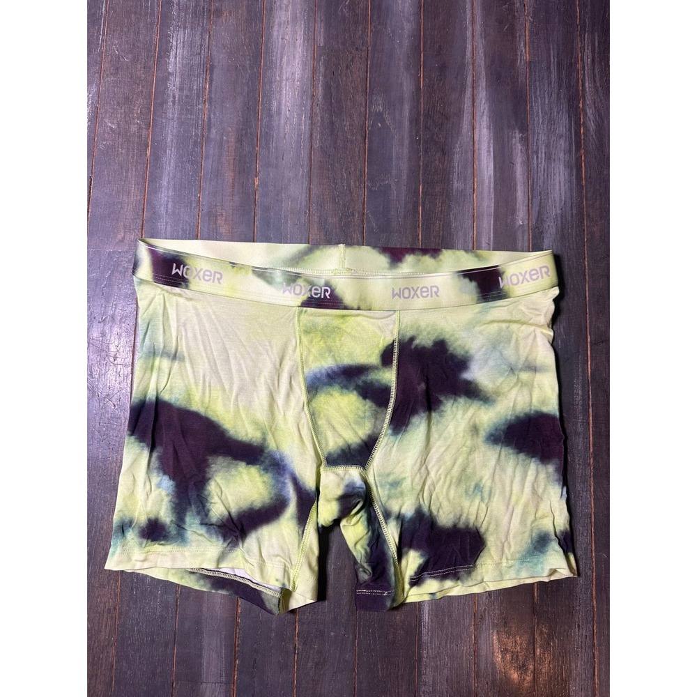 Woxer Baller Womens Boxer Briefs Lime Green‎ Black Tie Dye Mid Length XL